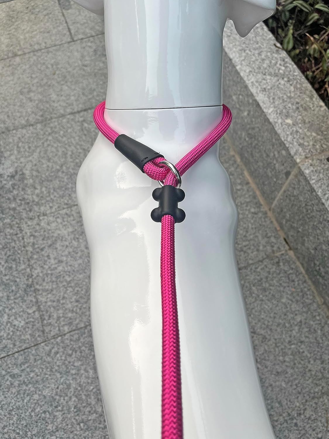 Slip Lead Dog Leash，Strong Nylon Rope Leash and Padded Handle,No Pull Outdoor Walking Training Lead for Small Medium Large Dogs(Fuchsia,1/2"×4ft)
