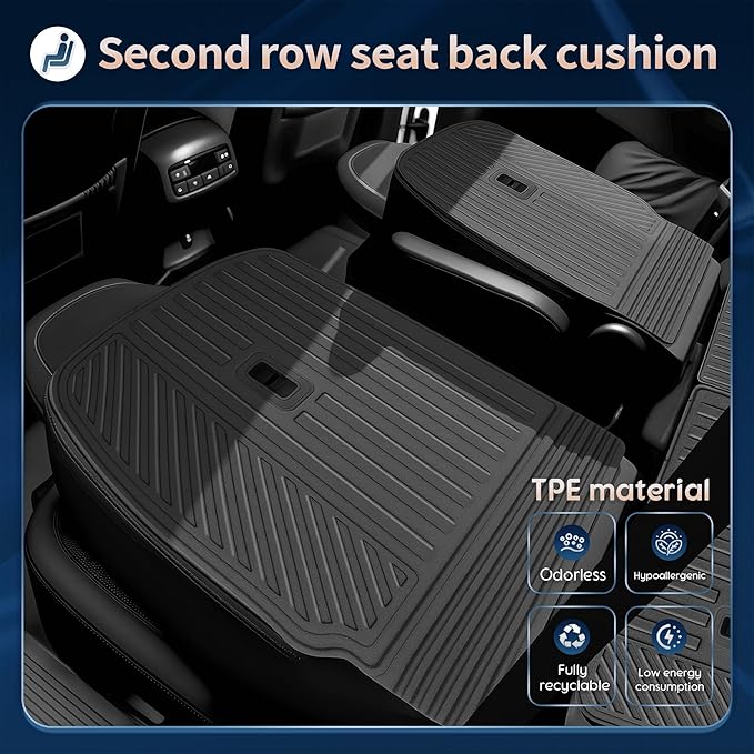 2026 Palisade Floor Mats Only Hybrid 7-Seat All Weather TPE Cargo Mat with Backrest Mat for Hyundai Palisade Accessories 2026 SEL/SEL Premium/Limited/Calligraphy