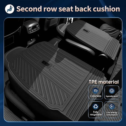 2026 Palisade Floor Mats Only Hybrid 7-Seat All Weather TPE Cargo Mat with Backrest Mat for Hyundai Palisade Accessories 2026 SEL/SEL Premium/Limited/Calligraphy