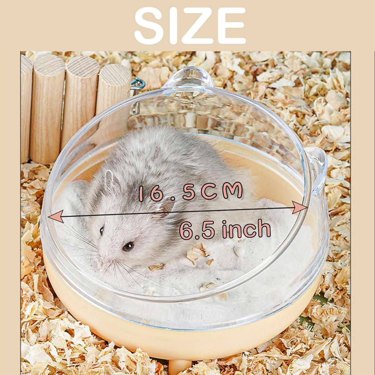 Meow&Woof Hamster Sand Bath Container, Large Sandbox Toilet Gerbil Batheoom, Tiny Chinchilla Dust Bathtub Sand Bath Box for Hamster Cage Accessories 6.5 Inch-Grey
