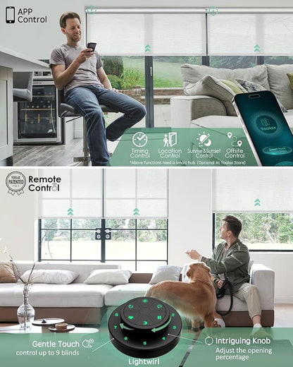 Yoolax Motorized Solar Shades, Flame Resistat Smart Blinds