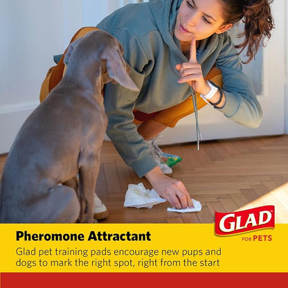 Glad for Pets Extra Large Charcoal Dog Training Pads, Absorbent Leak Proof Pee Pads for Dogs and Puppies, Odor Control Potty Pads with Activated Carbon, 28 x 30 Inches, 50 Count - 4 Pack