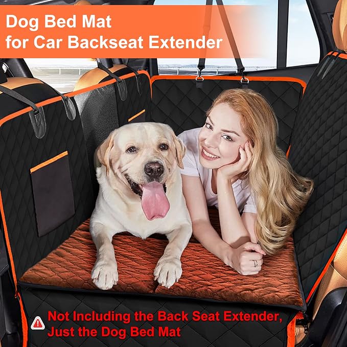 Car Backseat Dog Mat, Comfortable Non-Slip Cushion Suitable for Travel Dog Bed and Pet Home Sofa Blanket, Custom Mat for Car Backseat Extender and Seat Cover (Brown 51.2x23.6in)