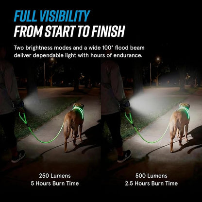 noxgear LightHound Light Up Reflective Dog Harness and Wrist Light, Small | 360° Light Up Reflective Dog Harness, 8 Colors & 6 Modes, USB Rechargeable, Adjustable, Rainproof, LED Fiber Optic