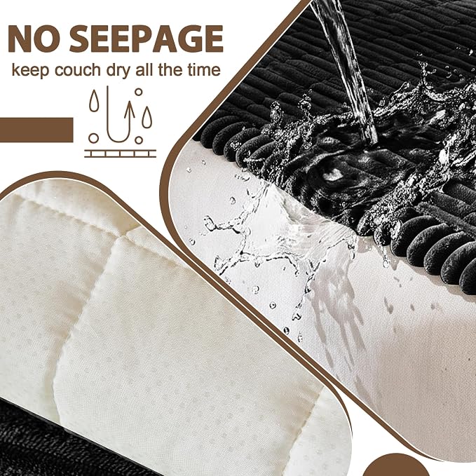 FUANGUI Waterproof Couch Cover Sofa Cover for Dogs and Pets Sofa Protector | Non-Slip Washable Fuzzy Soft Cat Bed Sofa Slipcover for 2-3 Cushion Couch Sofa Pet Friendly, Black, 27.6" x 94.5", 1 pcs
