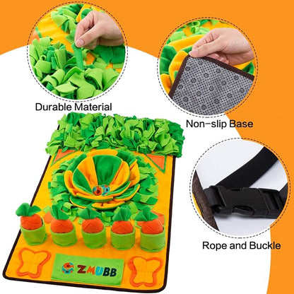 Pet Snuffle Mat for Dogs Sniff Mat Nosework Feeding Mat Slow Feeder Interactive Dog Puzzle Toys for Training and Stress Relief Encourages Natural Foraging Skills (31''x19'')