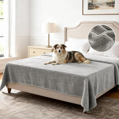 H.VERSAILTEX Non Slip Pet Couch Cover Chenille Dog Bed Protector Thick Soft Sofa Slipcover Pet Friendly Washable Couch Cushion Covers for Pets (52" x 82", Dove)