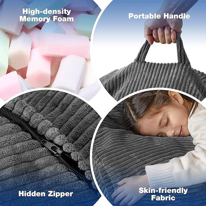 Hobestluk 4.5FT Bean Bag Chair Giant Bean Bag Chair with Filler Included Adult Bean Bag Chairs with Removable Cover for Bedroom Living Room - (Jumbo, Grey)