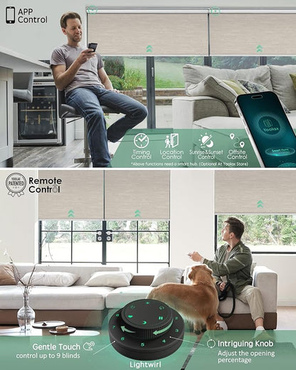Yoolax Motorized Blinds with Remote, Automatic Window Shades Work with Alexa