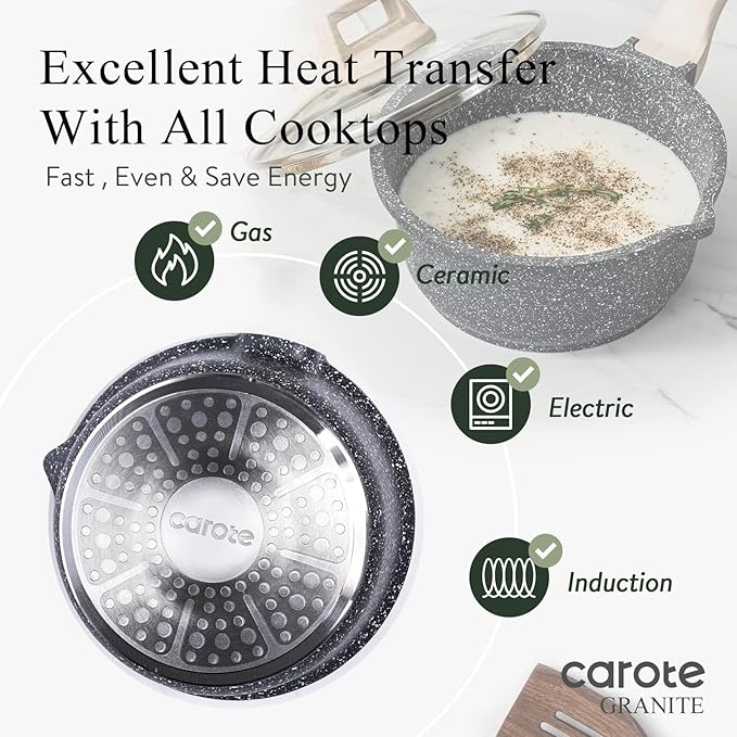 CAROTE 1.5Qt & 3.0Qt Sauce Pan Sets