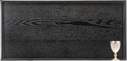 40 x 24 Inches Extra Large Solid Wood Serving Tray for Tea Coffee Table Snack Food Meals Serving Plate Kitchen Party Bar Breakfast Server with Raised Edges Black Wooden Decorative Ottoman Tray