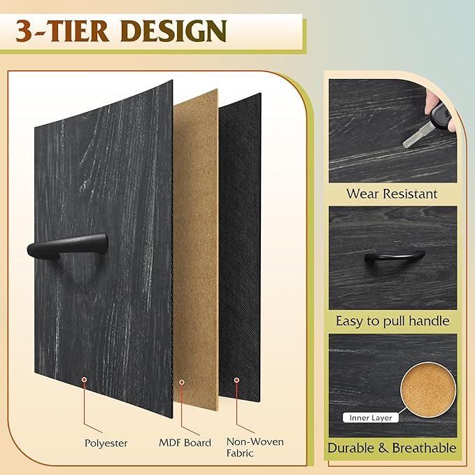 WLIVE 9-Drawer Dresser, Fabric Storage Tower