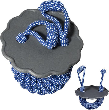 2-in-1 Dog Tug of War Rope and Frisbee, Dog Toy,Tough Rope Toy, Flying Disc, Tug Toy for Outdoor and Indoor Play (Velvet Grey)
