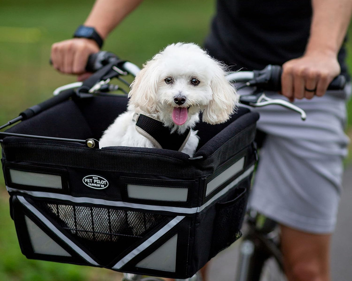 TRAVELIN K9 Pet-Pilot MAX Dog Bicycle Basket Carrier | 8 Color Options for Your Bike (Blue)