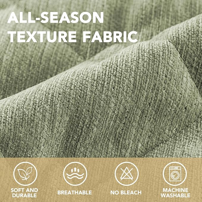 H.VERSAILTEX Chenille Couch Cover for Dogs Washable Soft Fuzzy Love Seat Cover Sectional Sofa Cover Thick Pet Couch Cover Protector Non-Slip Dog Bed Cover(Tender Green, 28" x 67")