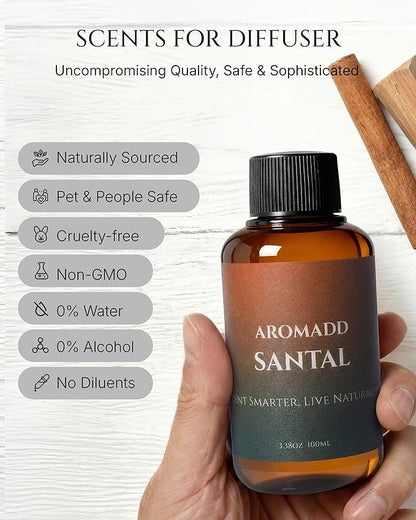 Aromadd Santal Diffuser Oil Inspired by Luxury Hotel Scent, Essential Oils