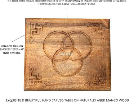 Small Altar Table, Meditation Table Altar, Small Puja Table, Meditation Altar Wood Wiccan Altar Table Buddhist Table, Tea Table Japanese, Small Low Side Table Dragon (Eternal Circle of Life)