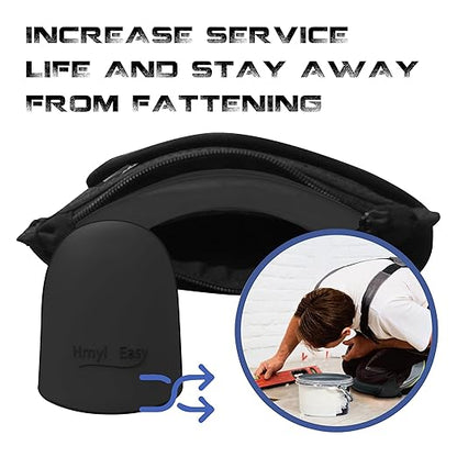 Super Soft Knee Pads for Work, Replaceable Inner Cushion Design, Leather Knee Pads for Construction, Flooring , Gardening, Cleaning, and Garage, Shorts Available rodilleras para trabajo, Black.