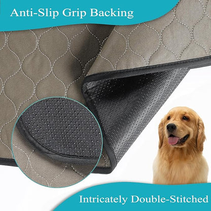 Bunlitent Washable Pee Pads for Dogs 72" x 72", 2 Pack, Leakproof, Brown | Reusable Puppy Pads, Dog Training Pads with Quick Dry, Large Anti-Slip Whelping Pad for Pet, Playpen, Incontinence, Training