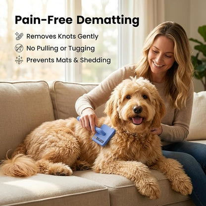 Slicker Brush for Dogs, Pet Grooming Brushes for Doodles & Poodles, Large | Best Brush For Long Haired Dogs, Dematting Comb & Deshedding Tools For Goldendoodle Coats, Puppy Matting Grooming Supplies