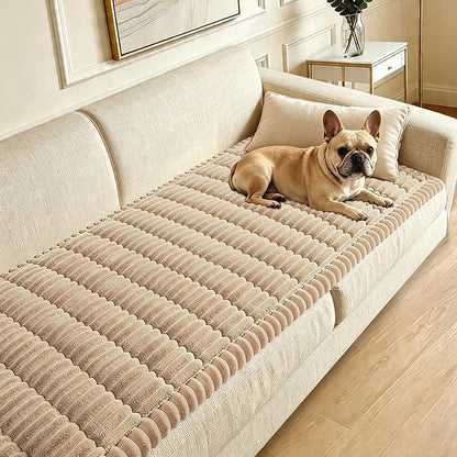 Couch Cover for Dogs Washable,Non Slip Fuzzy Durable Pet Friendly Cozy | Soft Slipcovers for 3 Cushion Sofa Sofa Cover Dog Thick Protector Mat Bed Leather & Fabric Couches (Brown 27.6"x59")