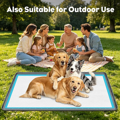 57" x40" Pee Pad Holder for Dogs Puppy Pad Holder Dark Gray | Extra Large Silicone Pee Tray for Dog Training Floor Protection Raised Edge Dog Potty Tray, No Pee Pads