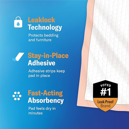 Chucks® Premium Disposable Underpads 17”x24” [100-Count] Ultra Absorbent Chux Incontinence Bed Pads with Adhesive Tape for Adults, Baby Changing, Travel, and Pet Training – 17x24 Bulk Pack