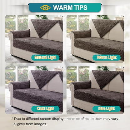 Turquoize Waterproof Couch Cover for Dogs Fuzzy Pet Couch Covers for Sofa Thick Dog Bed Cover Non-Slip Sofa Covers for 3 Cushion Couch Protector Slipcover Pet Friendly (Brown, 36" x 72")