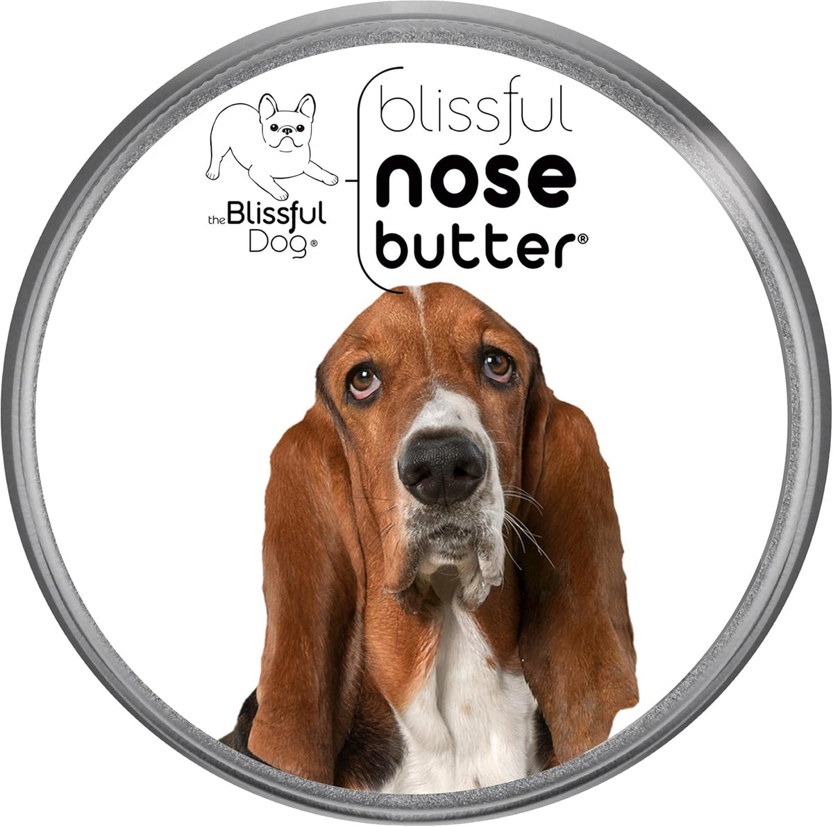 The Blissful Dog Basset Hound Nose Butter for Dry, Cracked Skin, Lick-Safe Dog Nose Balm with Moisturizing Shea Butter, Almond, Olive, and Essential Oils, Pet Supplies, Uncented, 4 oz.