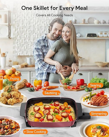 Nuwave Medley XL Digital Electric Skillet, Family Size Griddle w/Glass Lid