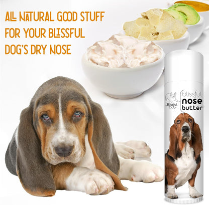 The Blissful Dog Basset Hound Nose Butter for Dry, Cracked Skin, Lick-Safe Dog Nose Balm with Moisturizing Shea Butter, Almond, Olive, and Essential Oils, Pet Supplies, Uncented, 0.50 oz.