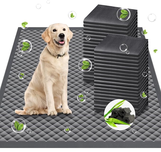 Upgraded Charcoal Puppy Pads, XXL 36’’x36’’ Pee Pads for Dogs, Super Absorbent Up to 12 Cups, Odor Control & Leak Proof Dog Training Pads for Surgery, Older,Puppy, 30 Counts