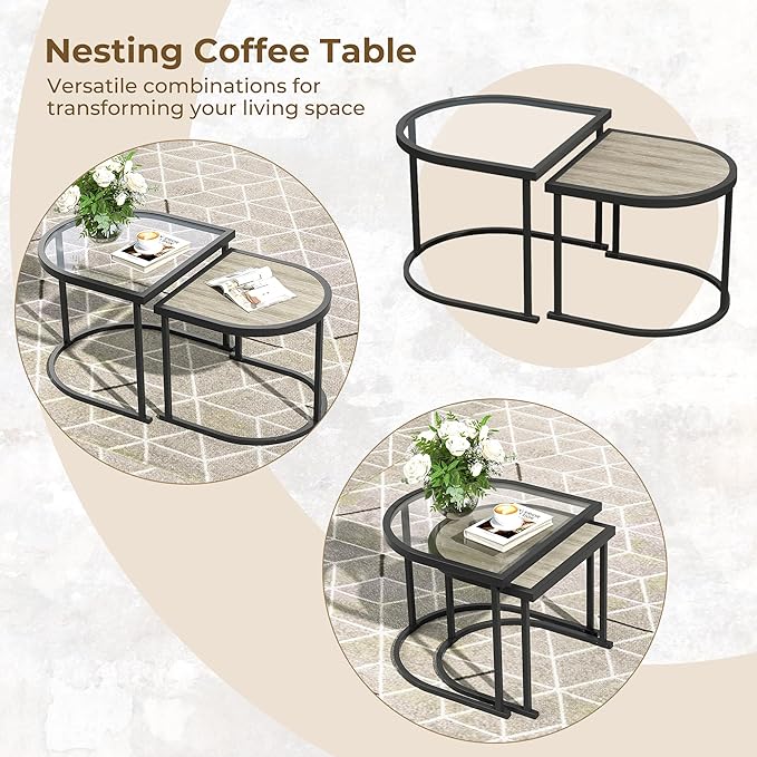 Grand patio 5-Piece Outdoor Furniture Set, 5 Seats Wicker Sofa Conversation Set with 3-Seat Couch, Thick Cushions and Coffee Table, for Backyard, Balcony, Garden (Beige)