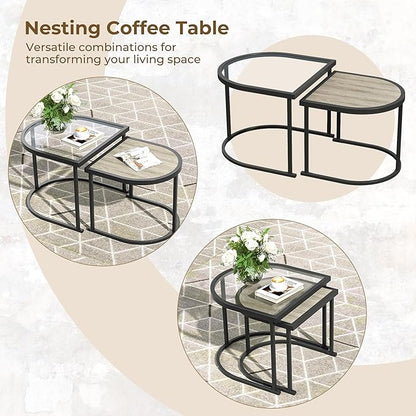 Grand patio 5-Piece Outdoor Furniture Set, 5 Seats Wicker Sofa Conversation Set with 3-Seat Couch, Thick Cushions and Coffee Table, for Backyard, Balcony, Garden (Beige)
