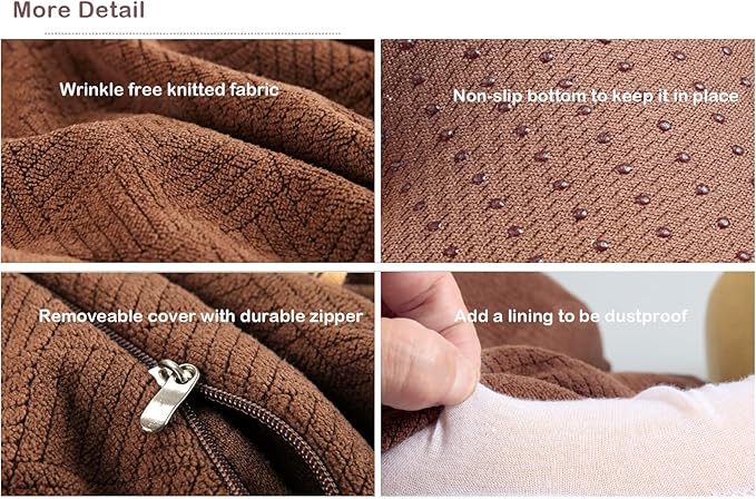 Sigmat Recliner Cushion for Elderly with Memory Foam 20x20x3 Inches Large Square Seat Cushion for Recliner Chair, Floor Pillow, Truck Seat Cushion Coffee