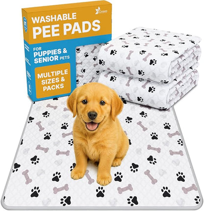 Washable Pee Pads for Dogs - Waterproof Reusable Puppy Pads with Anti-Slip Backing, Pet Training Pad for Puppy Playpen, Crate, Whelping Box, Potty Training (4, 34x36)