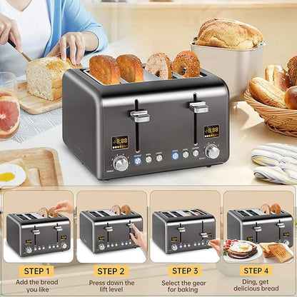 SEEDEEM 4 Slice Stainless Toaster