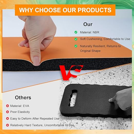 MELOTOUGH Garden Kneeling Pad, 1" Thick Soft NBR Foam Kneeling Pads for Gardening, Cleaning, Work - Lightweight & Comfortable, 15.75"x7.2" (Sunflower)