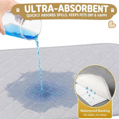 CoolShields Washable Pee Pads for Dogs, 65''Round, Grey, 1 Pack | Ultra-Absorbent, Reusable Waterproof Puppy Training Pad for Crate & Carpet, Fits 32/40/45'' High 8-Panel Playpens.