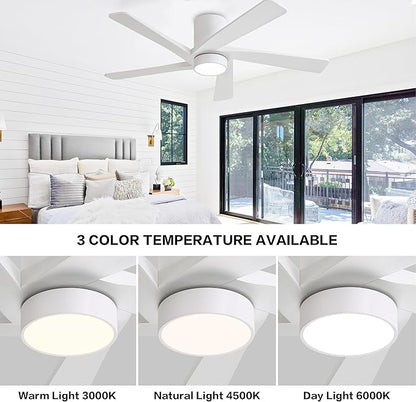 WINGBO 54 Inch Flush Mount DC Ceiling Fan