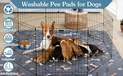 Washable Pee Pad for Dogs, 2 Pack Extra Large Puppy Pads, 48"x60" | Super Absorbent, Waterproof & Leakproof, Non-Slip Bottom, Machine Washable, For Floors, Beds, Couches, Crates, Carpets, Cars