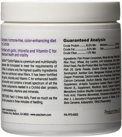 Seachem NutriDiet Cichlid Fish Flakes - Probiotic Formula with GarlicGuard 30g/1oz
