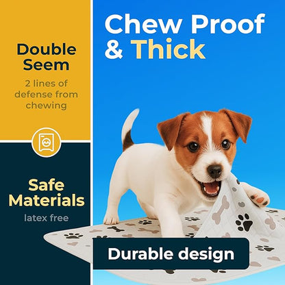 Washable Pee Pads for Dogs - Waterproof Reusable Puppy Pads with Anti-Slip Backing, Pet Training Pad for Puppy Playpen, Crate, Whelping Box, Potty Training (Pack of 2 - 34x36)