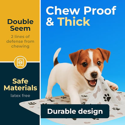 Washable Pee Pads for Dogs - Waterproof Reusable Puppy Pads with Anti-Slip Backing, Pet Training Pad for Puppy Playpen, Crate, Whelping Box, Potty Training (4, 34x36)
