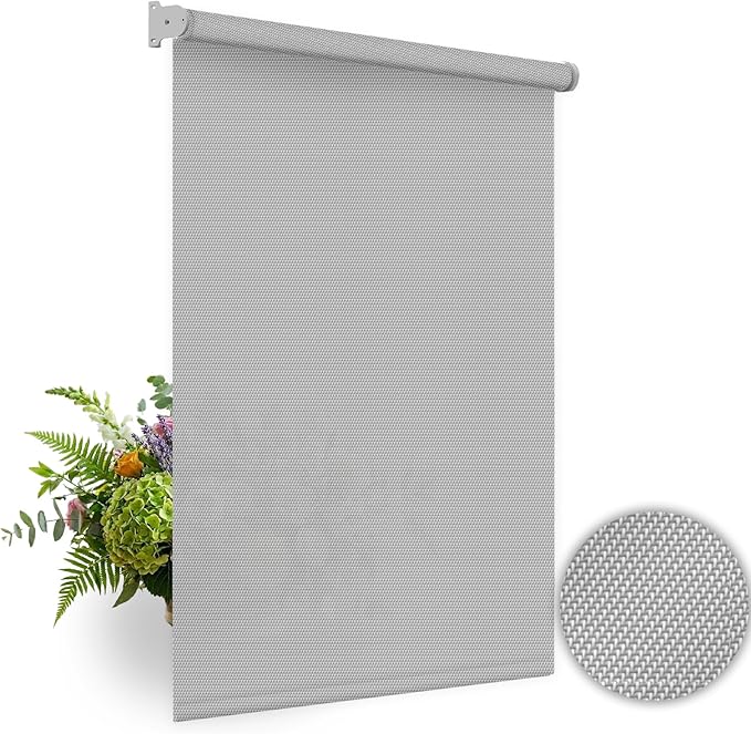 HILADUO Customized Solar Screen Roller Shade Blinds