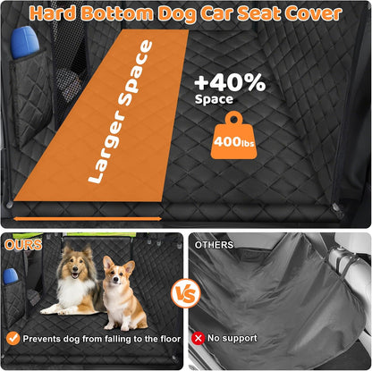 URPOWER Dog Back Seat Extender for Tesla Model Y, Hard Bottom Dog Car Seat Cover Holds 400 lbs, Waterproof Dogs Hammock for Car Pet Backseat & Door Protector Dogs Car Bed for Model Y 2025-2020