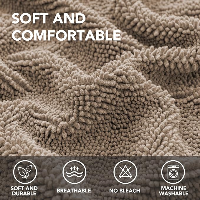 H.VERSAILTEX Non Slip Pet Couch Cover Chenille Dog Bed Protector Thick Soft Sofa Slipcover Pet Friendly Washable Couch Cushion Covers for Pets (52" x 82", Sand)