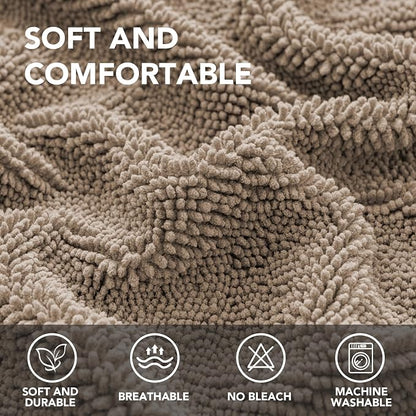 H.VERSAILTEX Non Slip Pet Couch Cover Chenille Dog Bed Protector Thick Soft Sofa Slipcover Pet Friendly Washable Couch Cushion Covers for Pets (30" x 70", Sand)