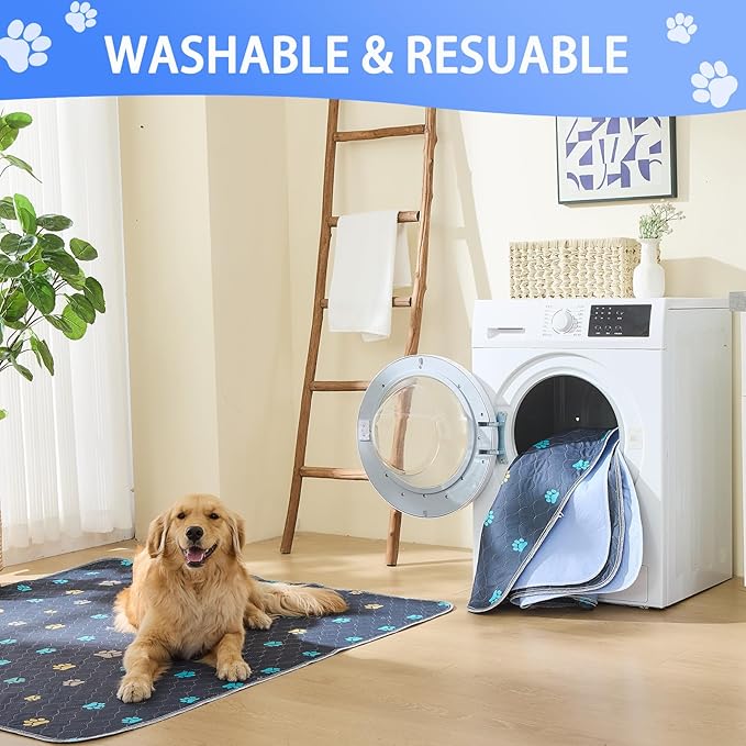 Aitmexcn Washable Pee Pads for Dogs, 36"x36", 2 Pack Large Reusable Puppy Training Pads, Heavy Absorbency, Leak-Resistant Non-Slip Dog Mats for Whelping, Playpens, Crates and Senior Dogs