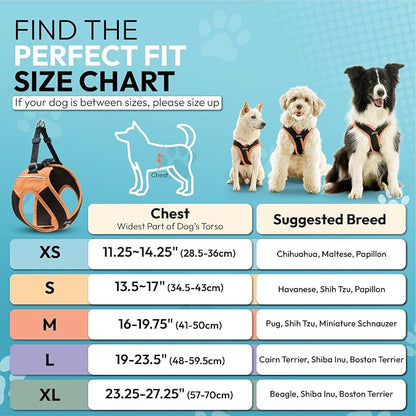 Gooby Escape Free Easy Fit X Step-in Dog Harness, Atlanta Peach, X-Large | Patented escape-free, tightens on back-out; Choke-free X-frame + V-neck; Quick-release buckle; Reflective trim